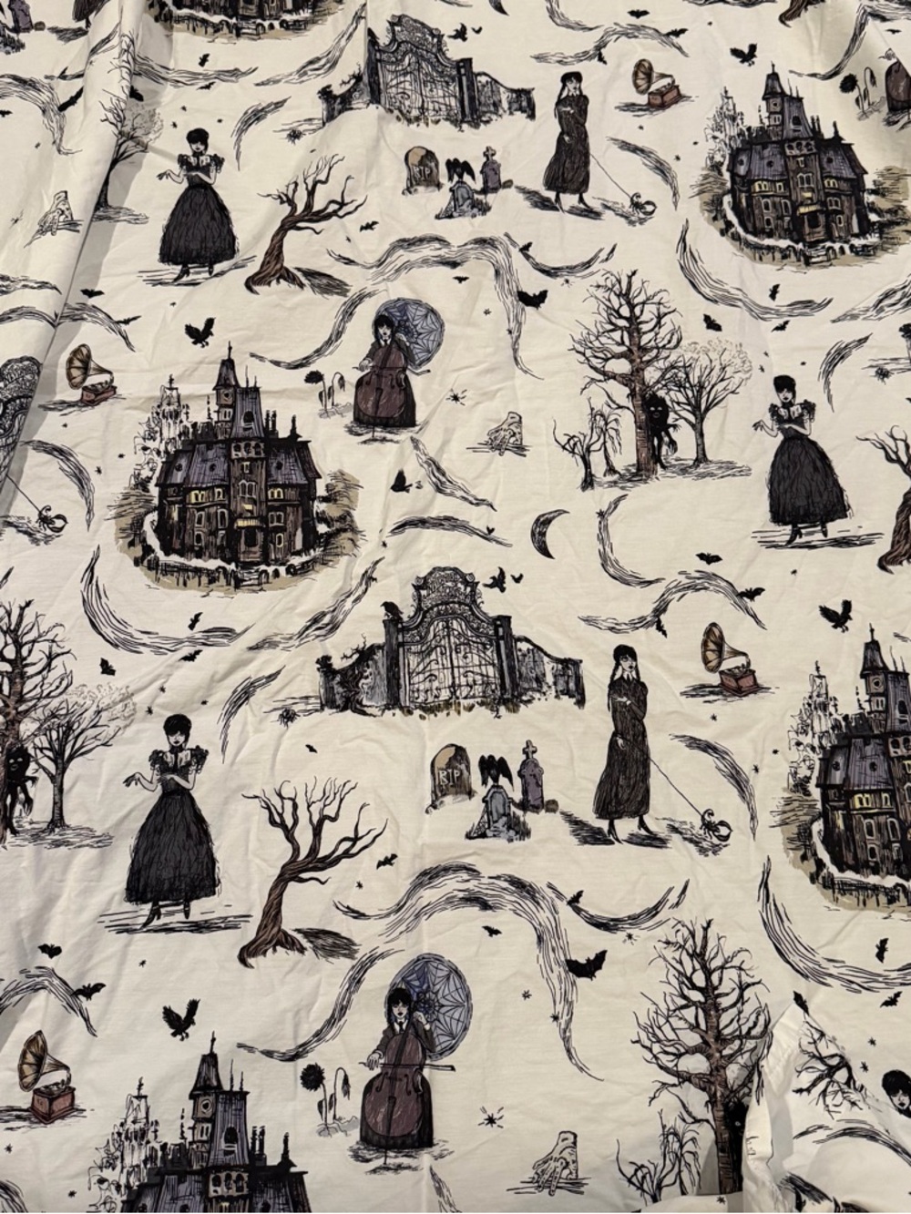 Pottery Barn X Wednesday Addams Full Flat Sheet Only